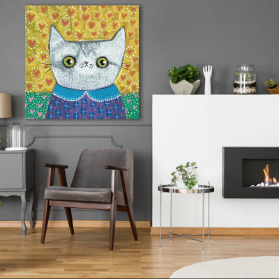 «Kooky Cat 2» par Melissa Averinos, art mural en verre acrylique