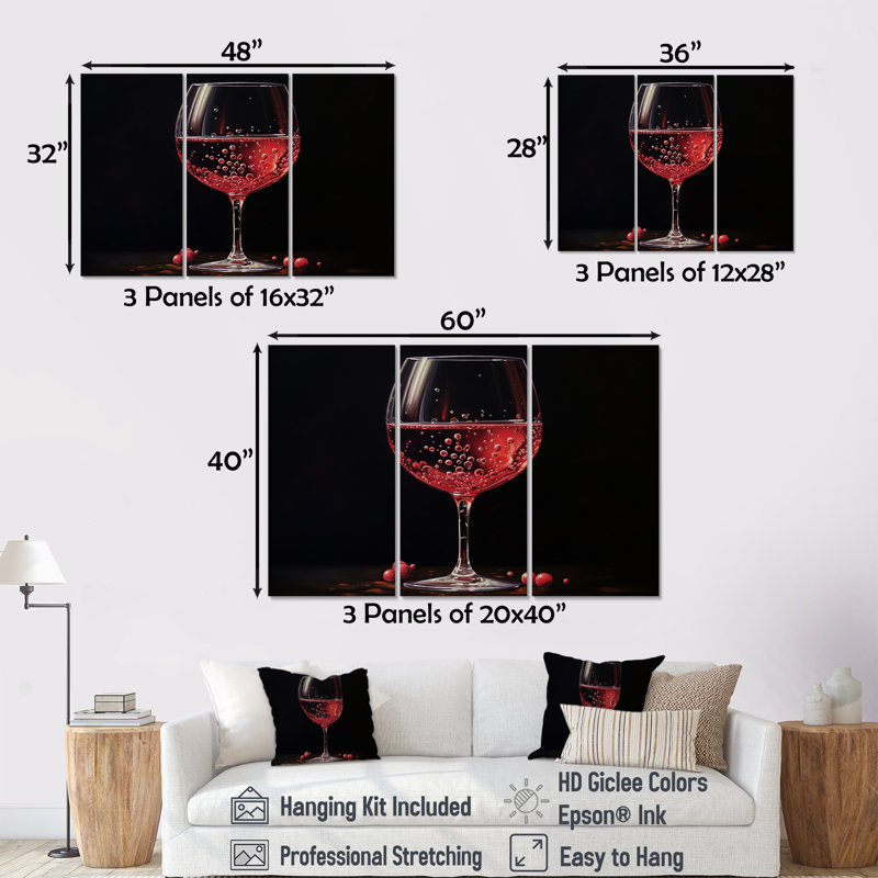Garnet Glimmer I - Wine, art mural sur toile, H 28 po x l 36 po