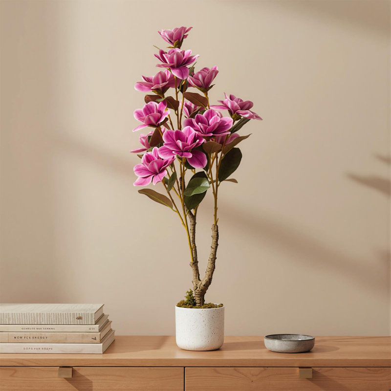 Ensemble de 1/2 fleurs d'orchidées artificielles en pot, véritable orchidée artificielle pour la décoration intérieure, 2