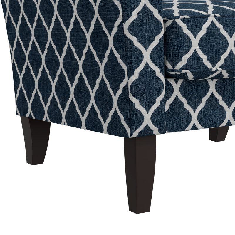 Chaise avec accoudoirs rembourrée Alex, Bleu rayonne / viscose