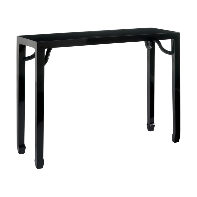 Hangzhou 120cm Solid Wood Console Table, Black Lacquer