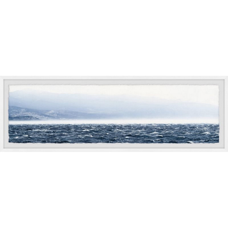 «Waves of the Sea», reproduction de photo panoramique sur papier encadrée, H 15 po x l 45 po