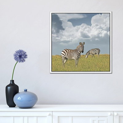 Colour Zebra Duo by Klaus Tiedge - Print on Canvas