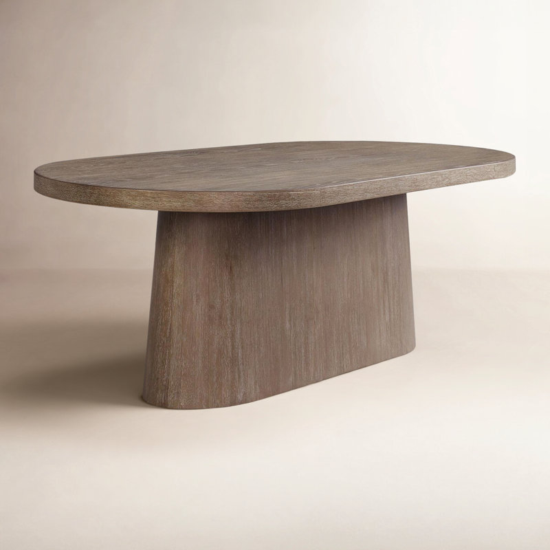 Marielle 84" Oval Pedestal Dining Table, Cocoa