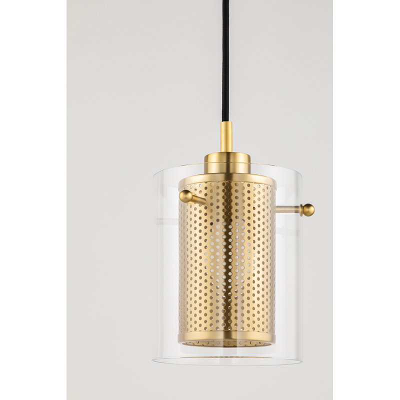 Elanor 1 Light Pendant, Aged Brass