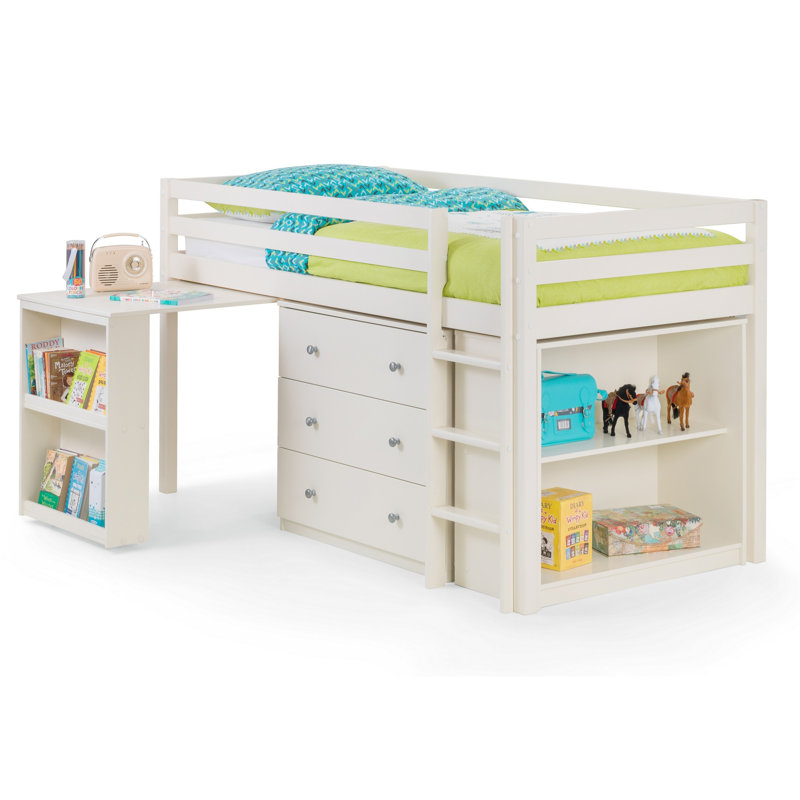 Elena Kids UK Single - DE 90 X 190 Cm Loft Bed, White, No