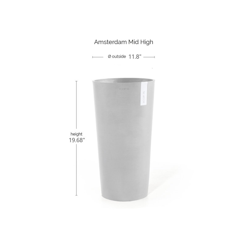 Cyanna Pot Planter, Taupe, 26" H x 13.5" W x 13.5" D