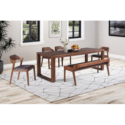 Jennylynn Butterfly Leaf Acacia Solid Wood Dining Set