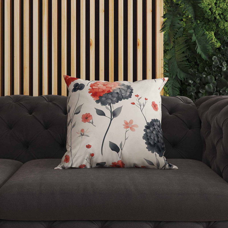 Softbloom intérieur / extérieur 16 x 16, Beige/rouge, Carré 16 po
