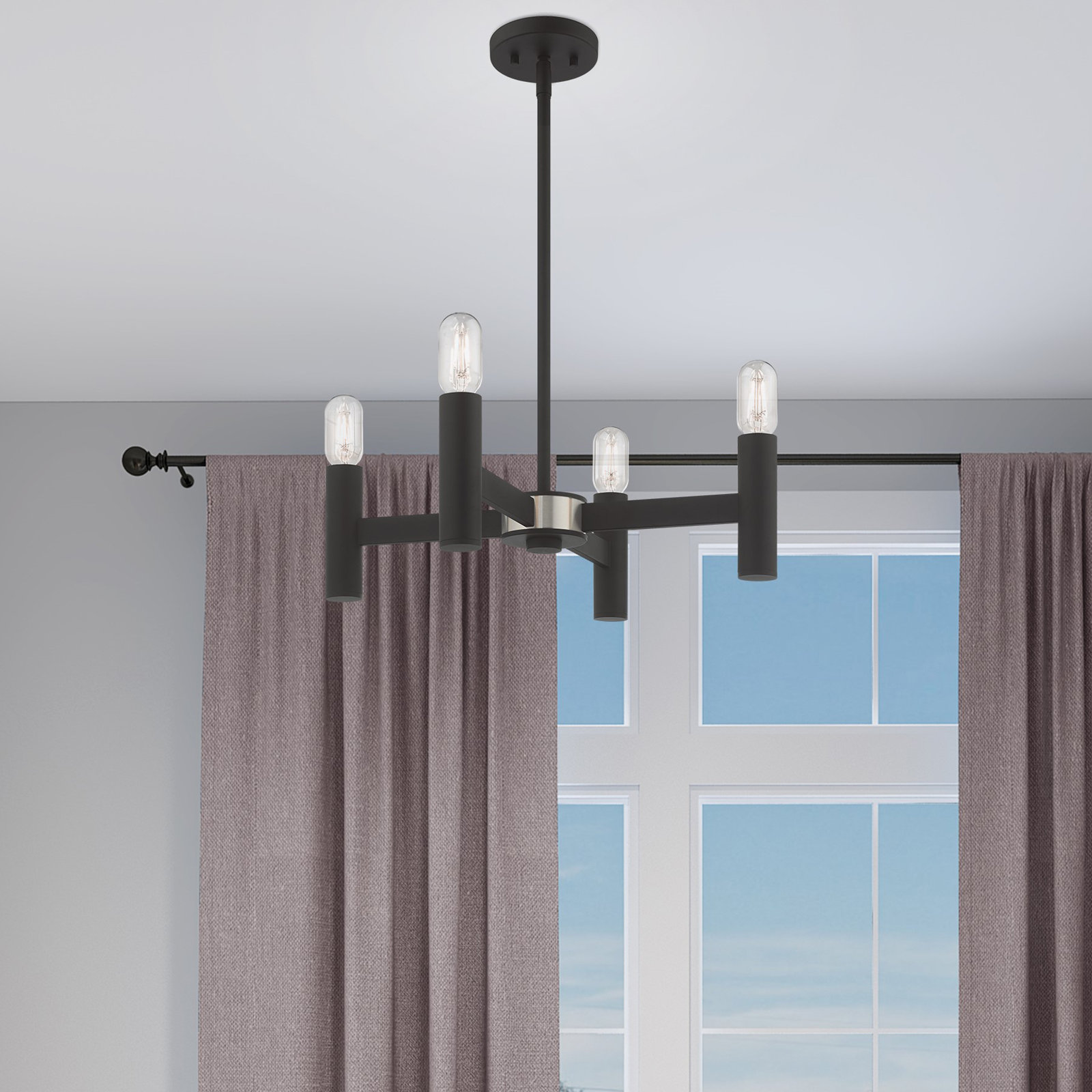 Martella 5-Light Chandelier, Black, 6" H x 20" W x 20" D