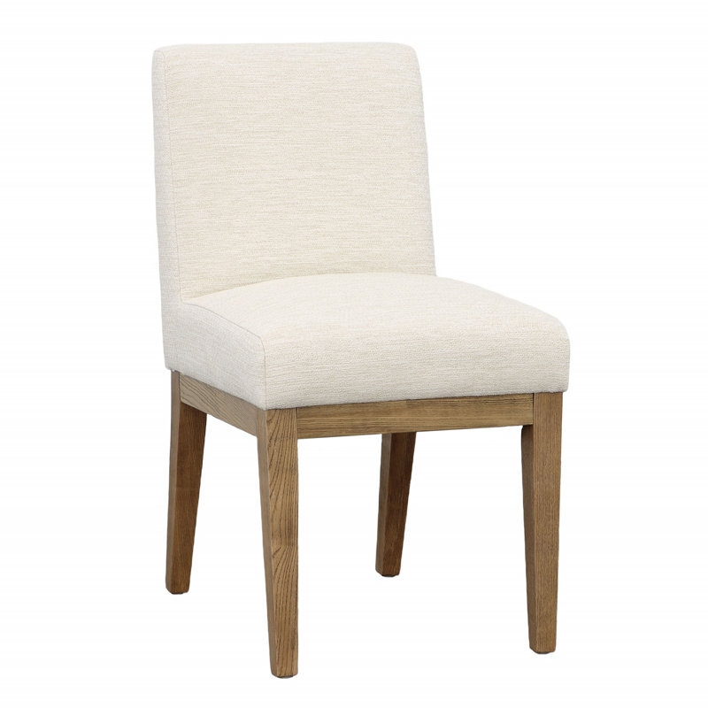 Weilan Polyester Upholstered Dining Chair, Cream