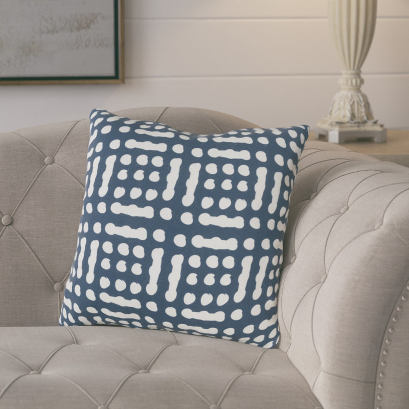 Coussin Winsor, H 18 po x l 18" x P 4 po, Bleu / neutre