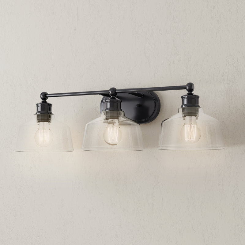 Éclairage pour salle de bain 3 lumières à intensité variable Alar, Noir mat