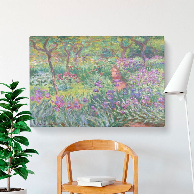 Garden In Giverny by Claude Monet - Wrapped Canvas Painting, 40cm H x 60cm W x 3cm D