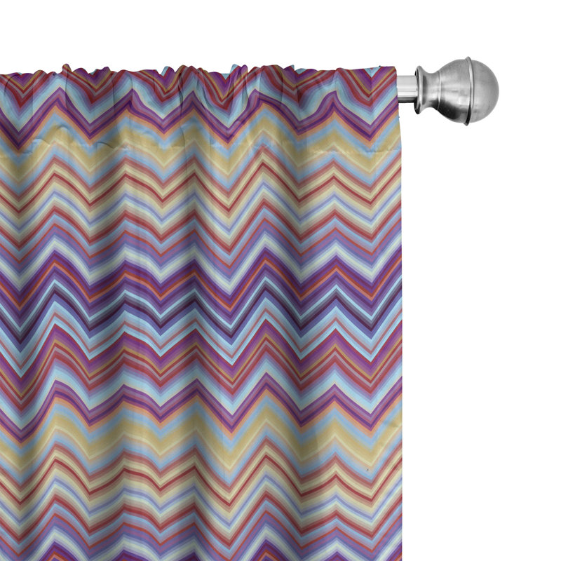 Chevron Semi-Sheer Rod Pocket Sliding Panel, 28" x 95"