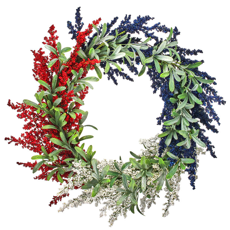 Couronne de polyester patriotique Astilbe 24 po