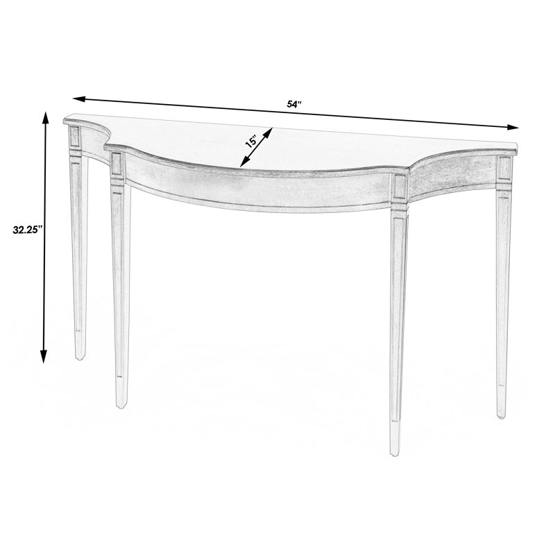 Console Ameriana, H 32,25 po x l 54 po x P 15 po, Brun