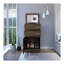 Commode Asturias en noyer foncé avec boîte à bijoux et miroir - Commode de rangement pour chambre à coucher avec armoire à une porte
