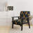Tropical Twilight Ii Tropical Pattern - Upholstered Coastal Arm Chair, Gold Accent Chair-1501630527