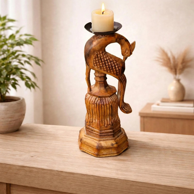 20'' H Solid Wood Candlestick