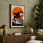 Leaping Orca at Sunset Art Deco - Wrapped Canvas-401332807-401332810