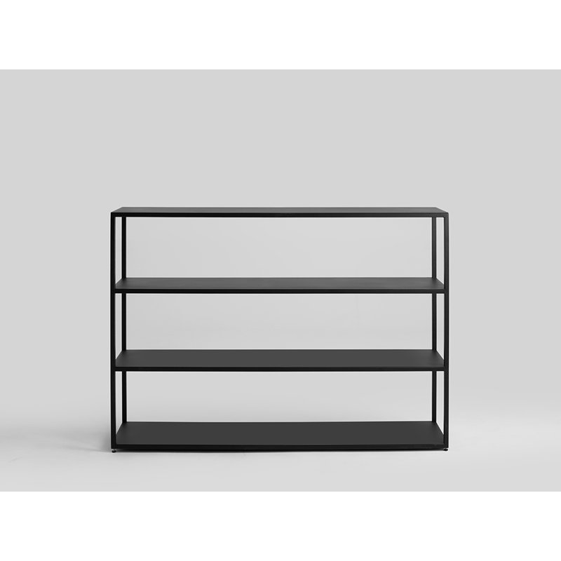 Rayne 110cm H Geometric Bookcase, Black, H110 x W150 x D35cm