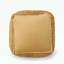 Pouf carré en microfibre chenille de couleur jaune-245810738