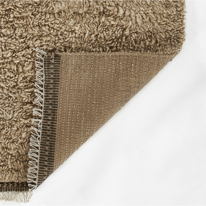 Wool Area Rug in Brown, Rectangle 5' x 8'