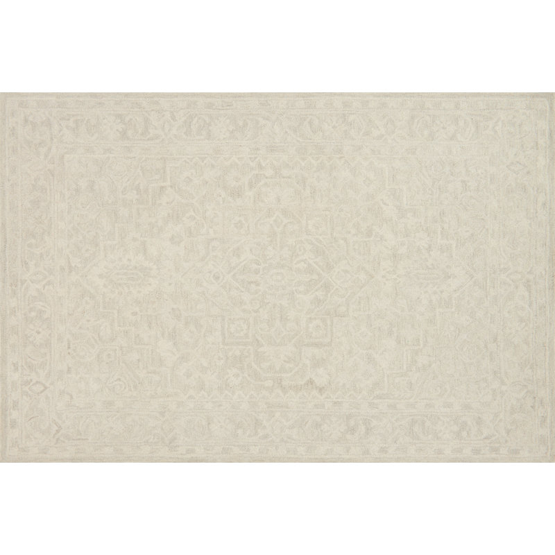 Tapis en laine crocheté à la main Darryl, Rectangle 5 pi x 7 pi 6 po