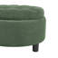 Repose-pieds rond avec rangement de 25 pouces avec plateau, table basse ronde en tissu touffeté moderne avec rangement, repose-pieds rembourré avec plateau amovible pour salon, chambre à coucher, vert foncé-521061503