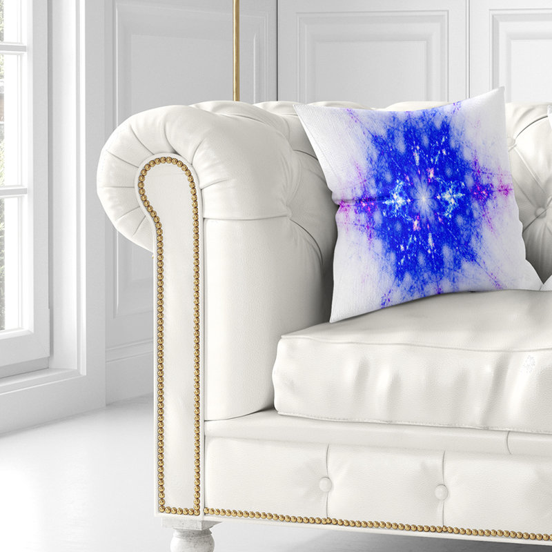 Motif bleu - coussin abstrait imprimé, 16 po x 1 po, Coussin décoratif