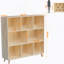 Armoire de rangement en bois de pin à 8 compartiments, organisateur à tablettes fixes de L 44 po x H 44 po pour livres / jouets / décoration intérieure, bibliothèque moderne en bois, armoire à compartiments multiples pour la maison / le bureau
