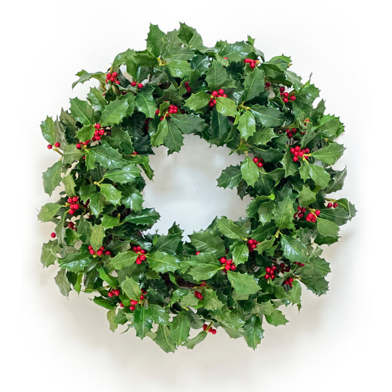 HOLLY BRANCH WREATH, Green