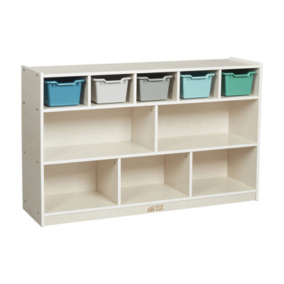 ECR4Kids 5+5 Cubby and Storage Mobile Cabinet with 5 Scoop Front Bins, Kids Furniture