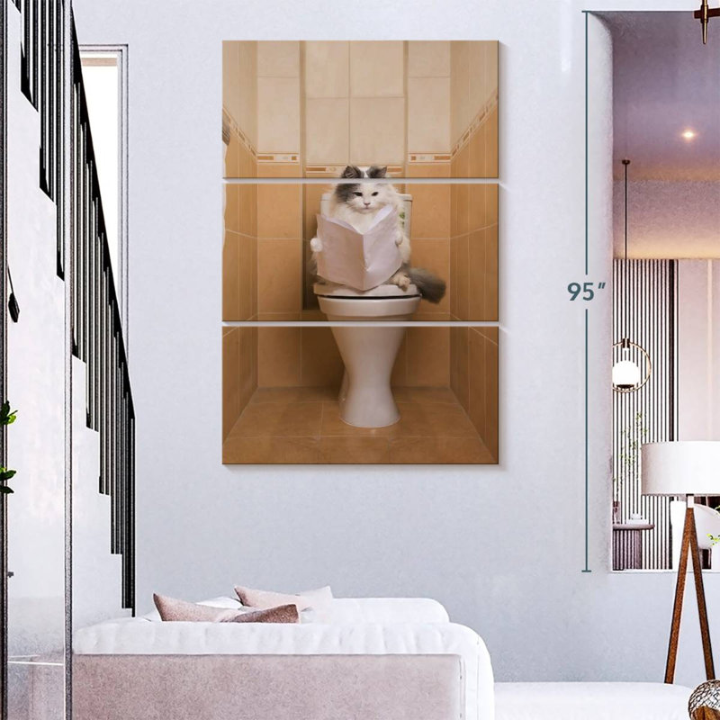 Ketti Cat On The Toilet, 74" H x 48" W