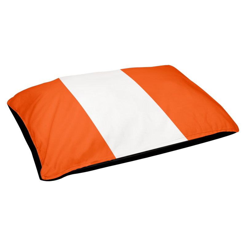 Coussin Miami, Très grand (l 50 po x P 40 po x H 7 po), Orange / blanc