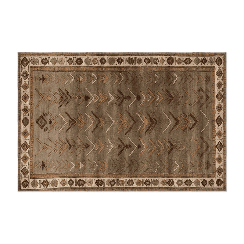 Turkish Brown Indoor and Outdoor Area Rug, Rectangle 9' x 12'