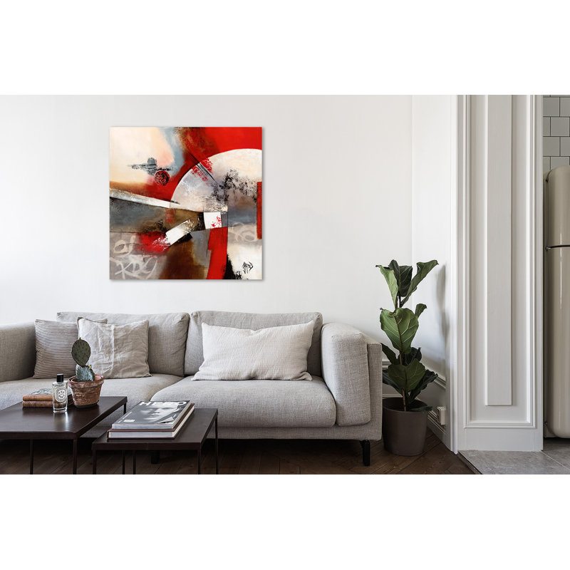« ãvolution planã© taire i », reproduction de peinture à l’acrylique sur toile tendue, H 36 po x l 36 po x P 1,5 po
