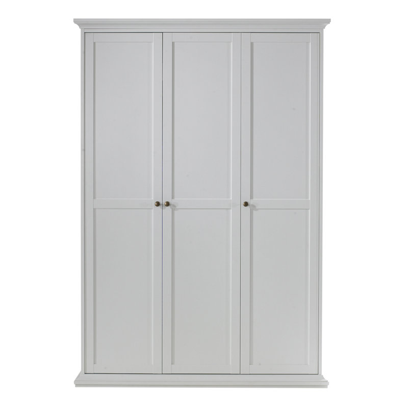 Woodburn 3 Door Manufactured Wood Wardrobe, White
