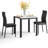 Faux Marble Dining Table Set 3 Piece, Modern Small Kitchen Table with 2 PU Upholstered Chairs, Space-Saving Square Set for Apartment-332719253