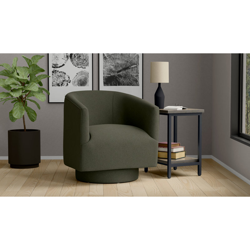 Leeroy 29'' Wide Swivel Armchairs, Green