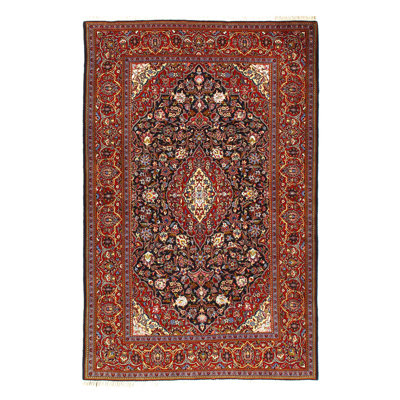 Ananias One-of-a-Kind 4'7'' X 7'1" 1980s Wool & Silk Area Rug in Brown