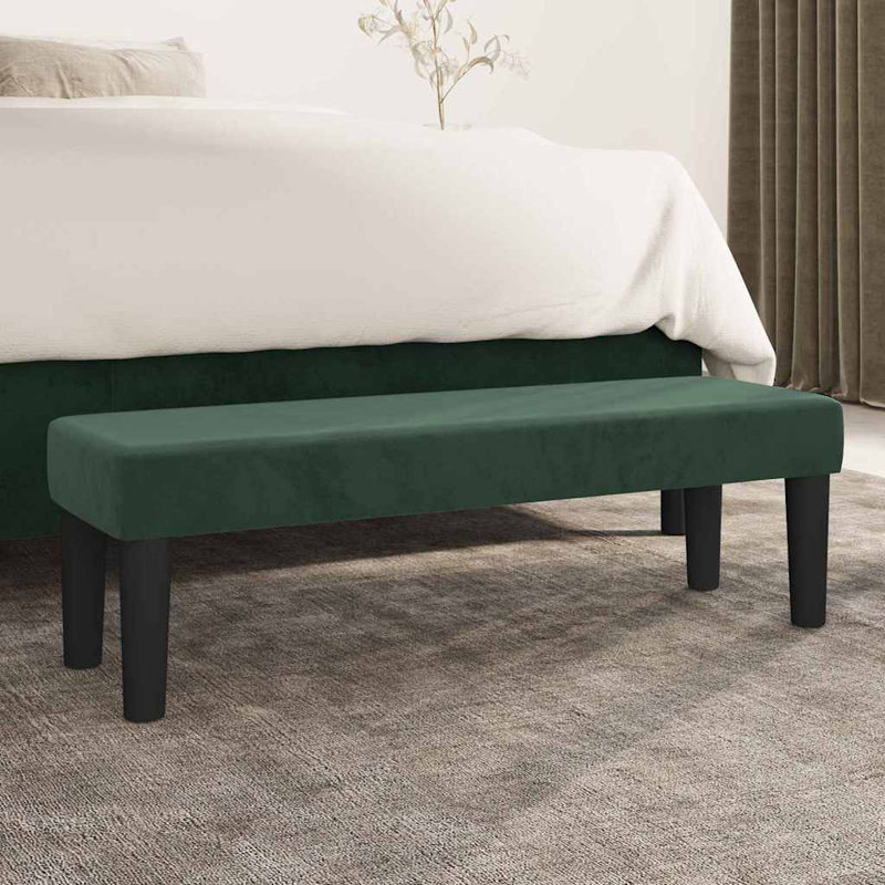 Velvet Bench, 30 cm H x 100cm W x 30cm D, Dark Green