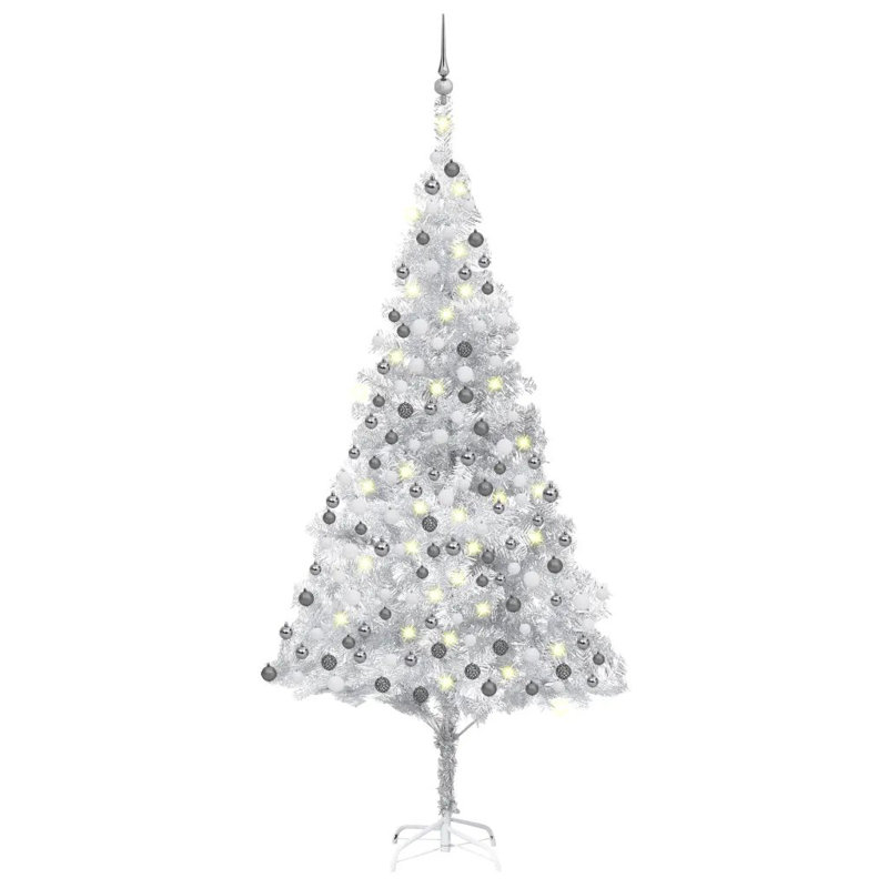 Artificial Christmas Tree with LEDs&Ball Set, 7.87ft H x 0ft W x 3.94ft D