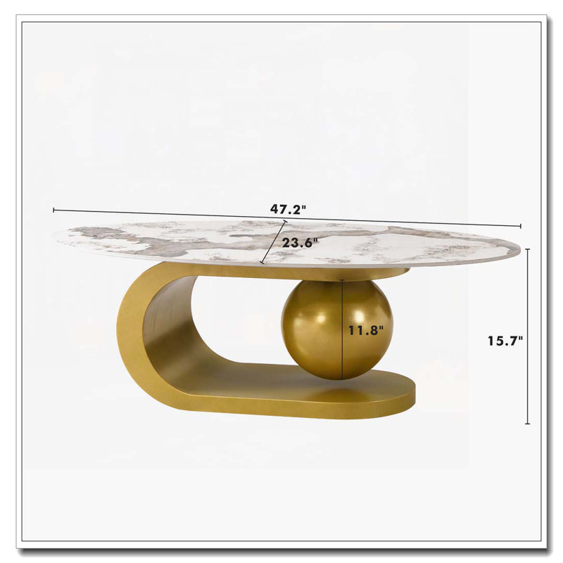 Oval Coffee Table for Living Room