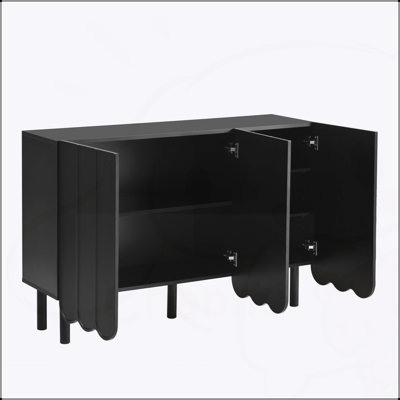 Cream Style Minimalist Shoe Cabinet with Adjustable Shelves and Wave Doors, Ideal for Living Room Storage and Versatile Use