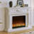 White Solid Wood Electric Fireplace