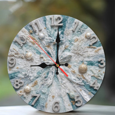 Christmas-Clock-Face-with-Bow-And-Ornaments