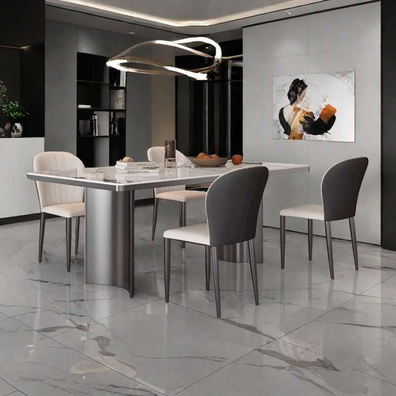 Ensemble de table de salle à manger rectangulaire simple et moderne, H 29,52 po x L 62,99 po x l 35,43 po