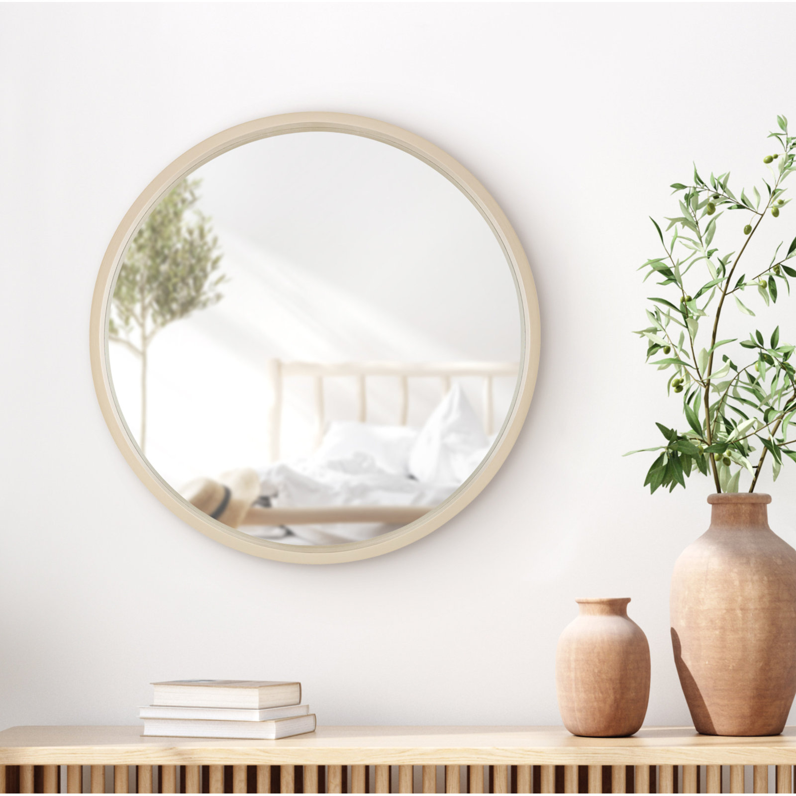 Arranjeet Accent Mirror, 25.6" x 25.6", Sand